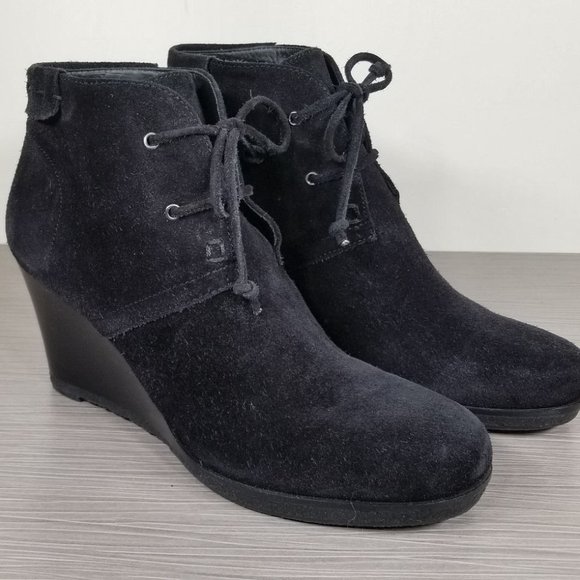 Via Spiga Mirren Wedge Bootie, Black Suede, Womens Size 7.5 / 38 - Picture 3 of 11